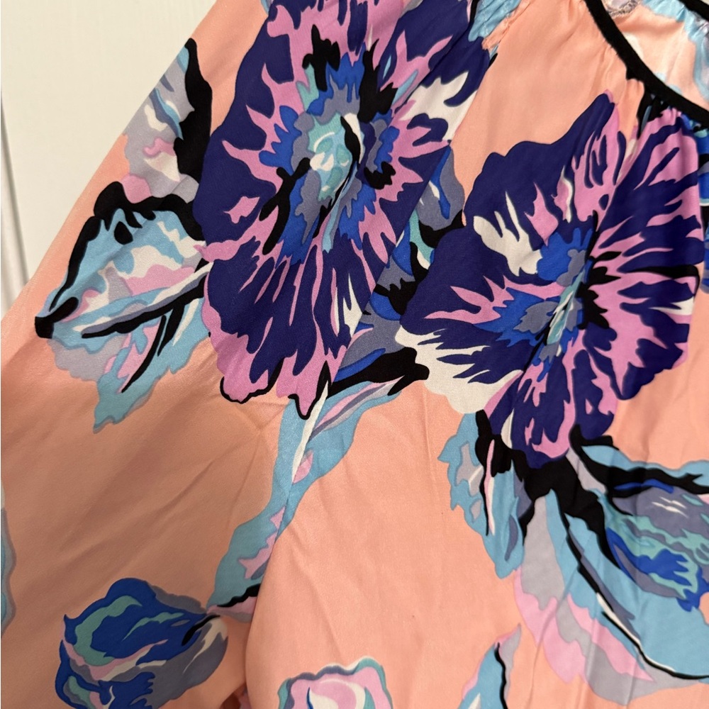 Yumi Kim Coral and Violet Floral Blouse *GREAT CONDITION* - Picture 4 of 8
